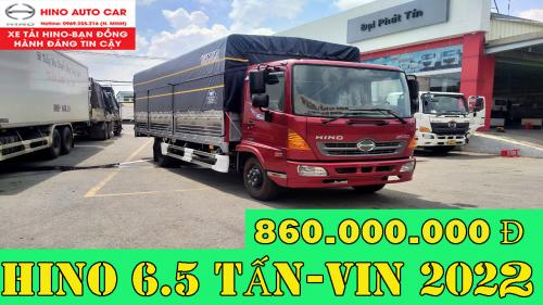 Xe Tải Hino Thùng Mui Bạt 6T5 Vin 2022 I Giá Xe Tải Hino