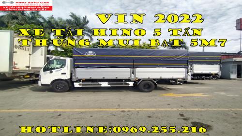 Xe Tải Hino 5 Tấn Thùng Mui Bạt Nhôm Inox Vin 2022 I Gía Xe Tải Hino Tháng 11